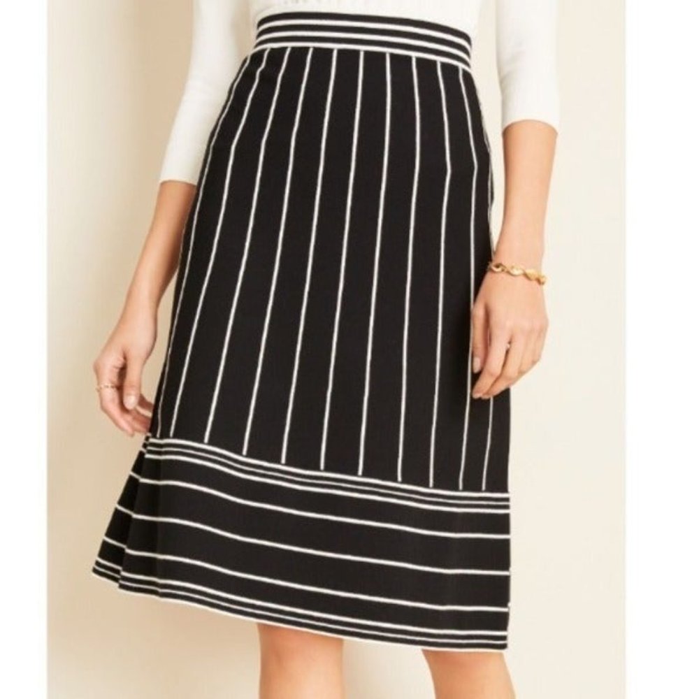 Ann Taylor Striped Midi Sweater Skirt